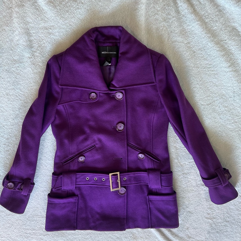 Moda International Vibrant Purple Pea Coat